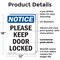 Signmission Please Keep Door Locked, 12 in W x Rectangle, Plastic OS-2PACK-NS-P-1218-V-17472 - alternate 5